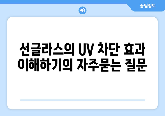 선글라스의 UV 차단 효과 이해하기