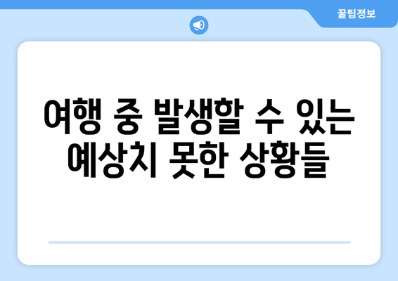 여행 중 발생할 수 있는 위험과 보험