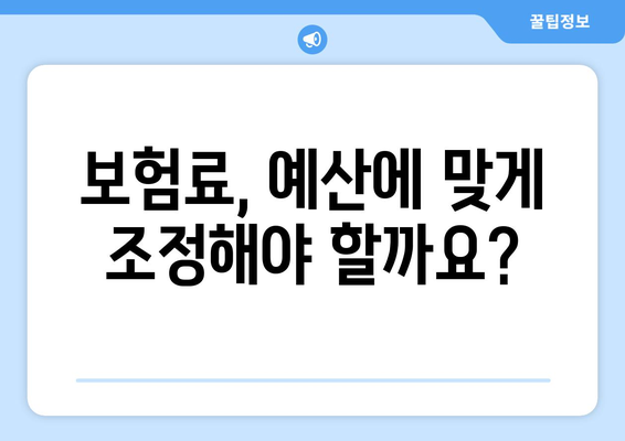 보험 가입 후 재정 계획의 재조정