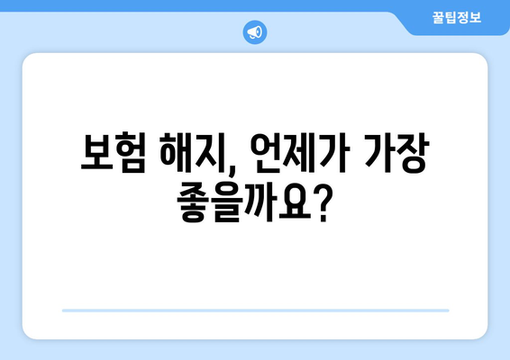 보험 계약 해지 시 주의할 점