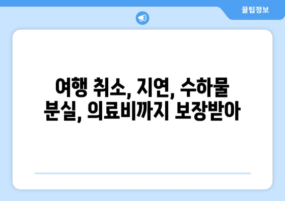 여행 보험 꼭 필요한 이유는