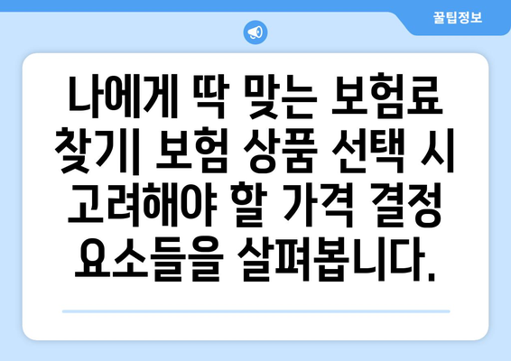 보험 상품 가격 결정 요소