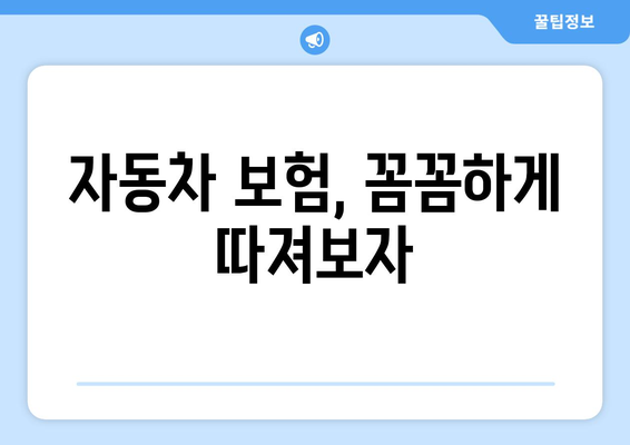 자동차 보험 보장 범위 비교하기