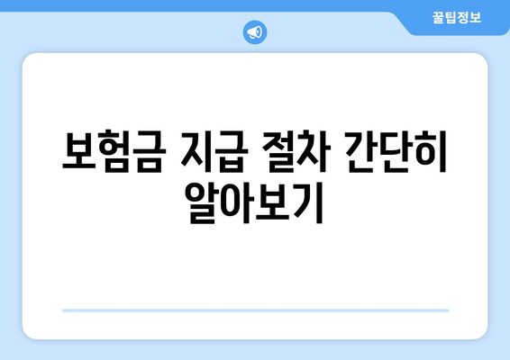 보험금 지급 과정을 이해하는 유용한 정보